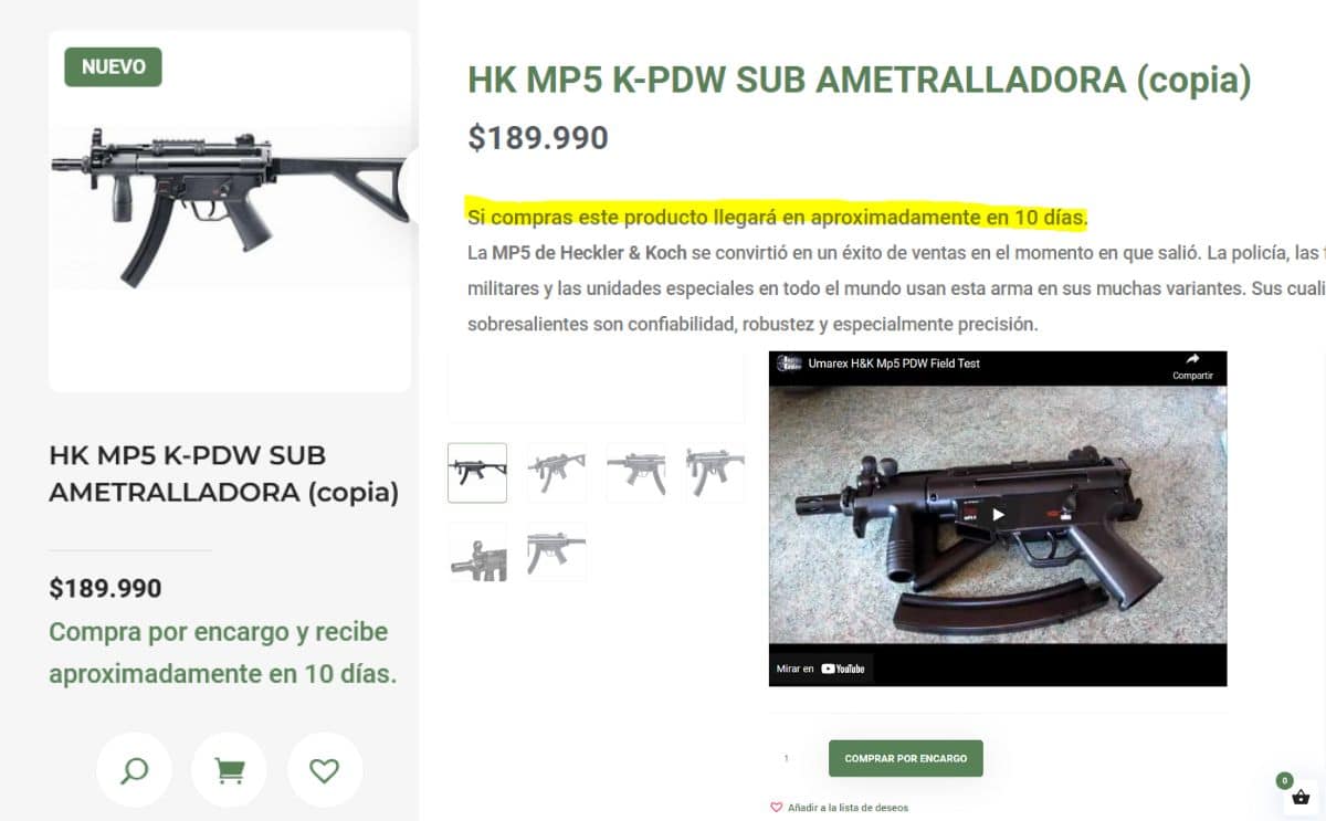 productos en reserva